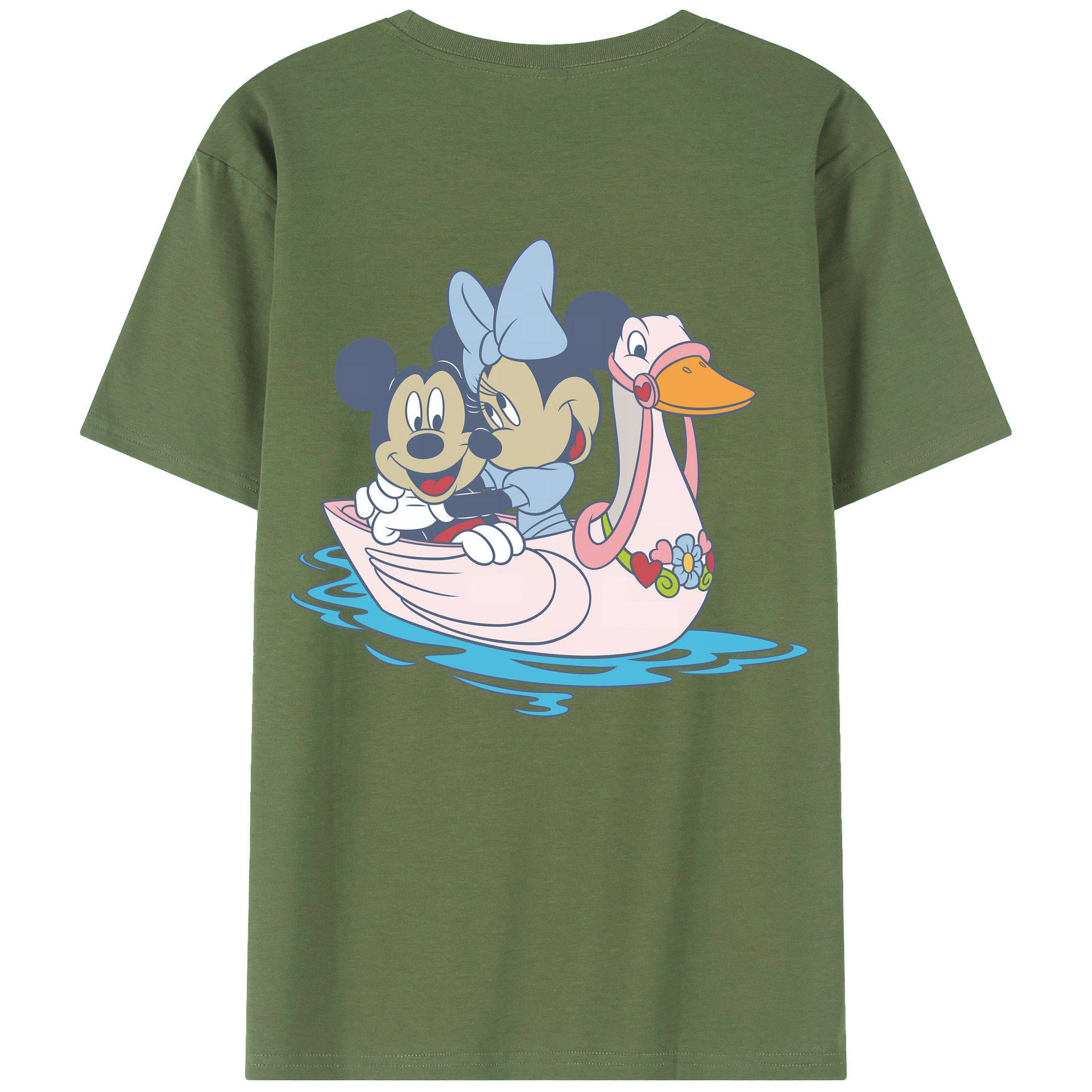 （画像用） ミッキーマウス Mickey Mouse 綿100％ メンズ半袖Tシャツ（バックプリント） 通気性
